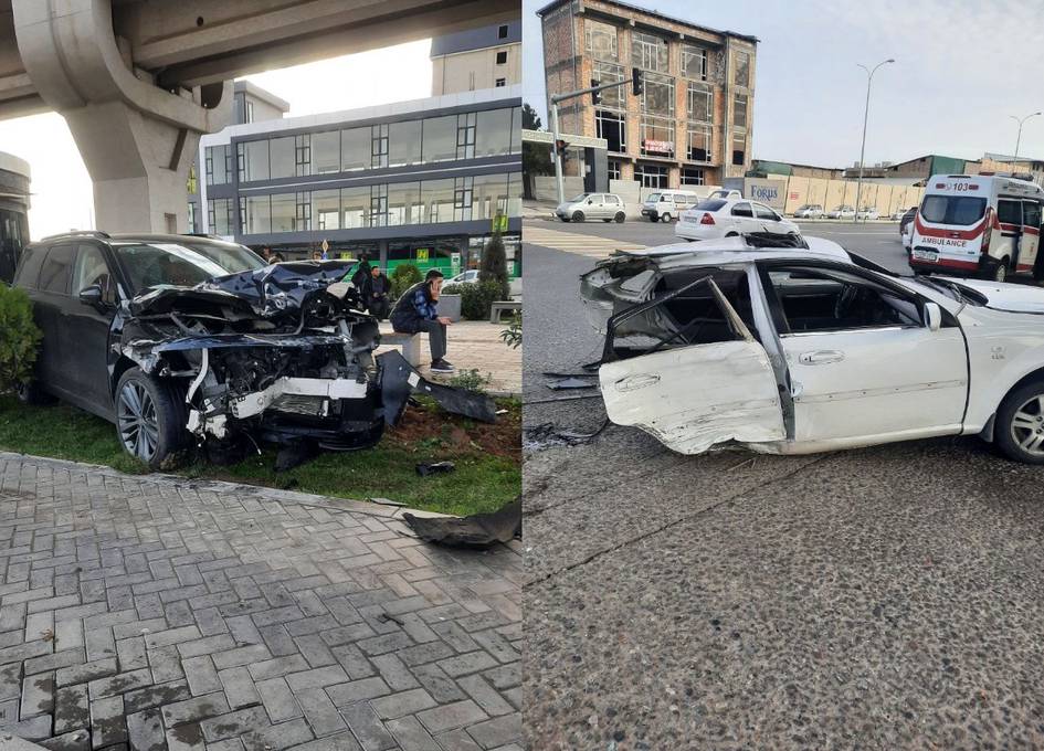 Тошкентдаги ЙТҲда Lacetti иккига бўлиниб кетди